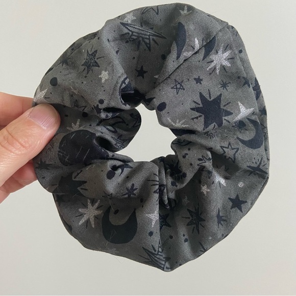 Handmade Grey Celestial Scrunchie - Picture 1 of 4